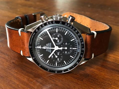 speedmaster watch straps|best leather strap for speedmaster.